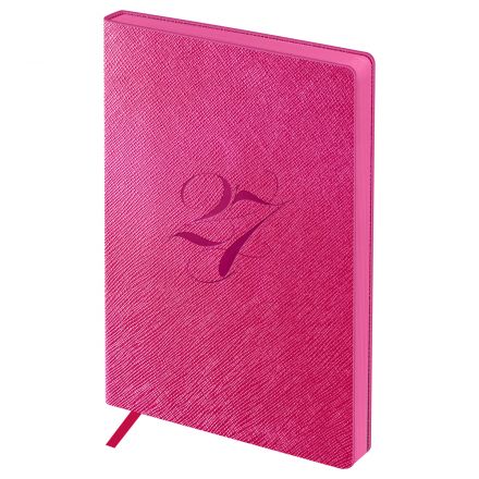 Ежедневник датированный 2027г., А6+, 176л., мягкий переплет, кожзам, BG "Shine. Magenta", фуксия, цветной срез Ежедневник датированный 2027г., А6+, 176л., мягкий переплет, кожзам, BG "Shine. Magenta", фуксия, цветной срез