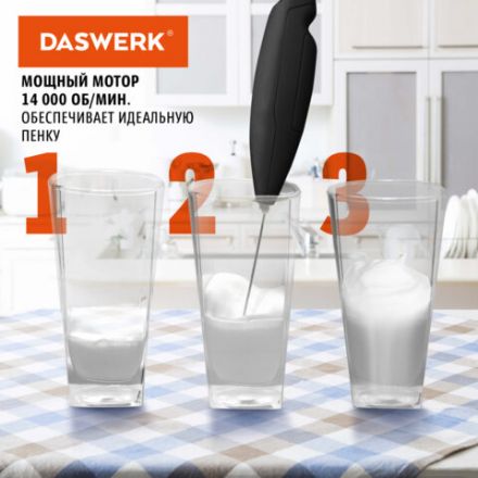 Капучинатор/вспениватель молока электрический на подставке soft touch, черный, DASWERK (ДАСВЕРК), 456179 Капучинатор/вспениватель молока электрический на подставке soft touch, черный, DASWERK (ДАСВЕРК), 456179