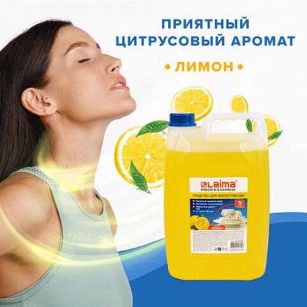 Средство для мытья посуды 5 л, LAIMA PROFESSIONAL, концентрат, "Лимон", 601608 Средство для мытья посуды 5 л, LAIMA PROFESSIONAL, концентрат, "Лимон", 601608