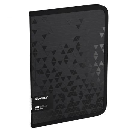 Папка на молнии Berlingo "Triangle Black" А4, 600мкм, черная
