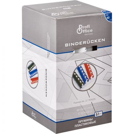 Пружины для переплета пластиковые ProfiOffice 51мм, белые 50шт/уп. Пружины для переплета пластиковые ProfiOffice 51мм, белые 50шт/уп.