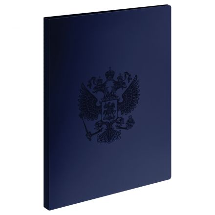 Папка c пружинным скоросшивателем СТАММ "Герб" А4, 17мм, 700мкм, пластик, сапфир