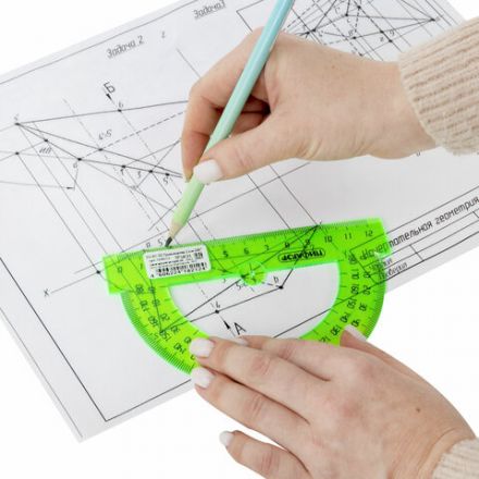 Транспортир 12 см, 180 градусов, ПИФАГОР, прозрачный, неоновый, ассорти, 210622 Транспортир 12 см, 180 градусов, ПИФАГОР, прозрачный, неоновый, ассорти, 210622