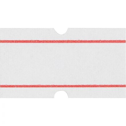 Этикет-лента 21,5х12 прямая белая с красной полосой, 1000шт/рул,10рул/уп Этикет-лента 21,5х12 прямая белая с красной полосой, 1000шт/рул,10рул/уп