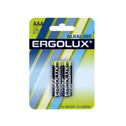 Батарейки Ergolux AAA/LR 03 Alkaline BL-2 (LR 03 BL-2, 1.5В)(2 шт в уп.) Батарейки Ergolux AAA/LR 03 Alkaline BL-2 (LR 03 BL-2, 1.5В)(2 шт в уп.)