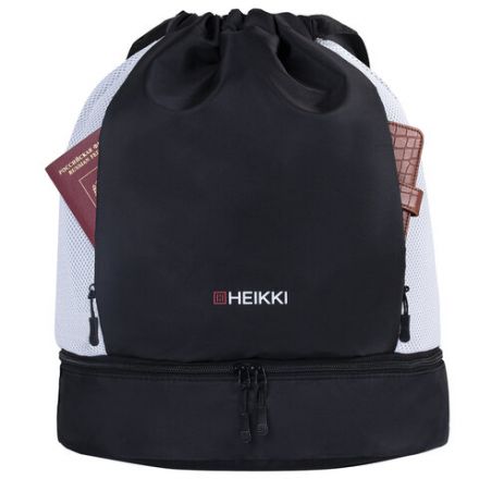 Рюкзак спортивный мешок HEIKKI ACTION (ХЕЙКИ) с отделением для обуви, вентилируемые стенки, 45х34 см, "Total black", 273455 Рюкзак спортивный мешок HEIKKI ACTION (ХЕЙКИ) с отделением для обуви, вентилируемые стенки, 45х34 см, "Total black", 273455