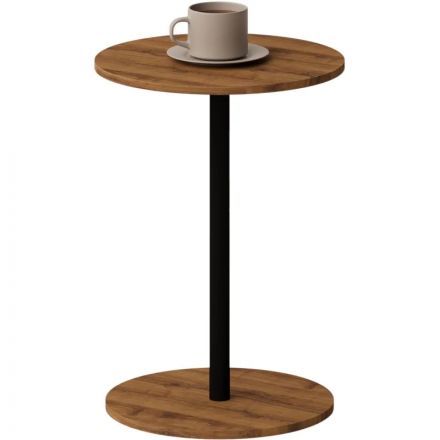 Стол журнальный KF_КАТ (9478232201)мет. черн./МДФ дуб вотан,черн