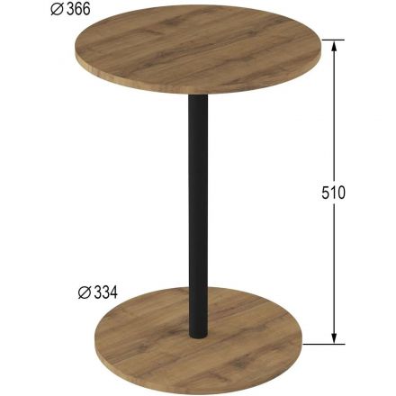 Стол журнальный KF_КАТ (9478232201)мет. черн./МДФ дуб вотан,черн