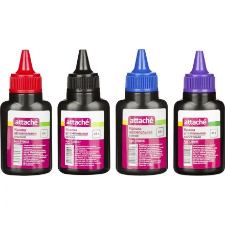 Краска штемпельная Attache фиолетовая на водной основе 45 г
