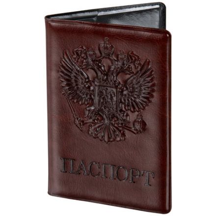 Обложка для паспорта STAFF, полиуретан под кожу, "ГЕРБ", коричневая, 237604 Обложка для паспорта STAFF, полиуретан под кожу, "ГЕРБ", коричневая, 237604