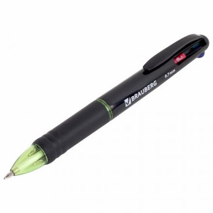 Ручка многоцветная шариковая автоматическая MULTICOLOR 4 ЦВЕТА, узел 0,7 мм, корпус ассорти, BRAUBERG, 143936 Ручка многоцветная шариковая автоматическая MULTICOLOR 4 ЦВЕТА, узел 0,7 мм, корпус ассорти, BRAUBERG, 143936