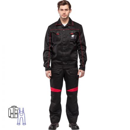 Костюм рабочий летний муж. л29-КПК черн/красн (р.44-46) 182-188