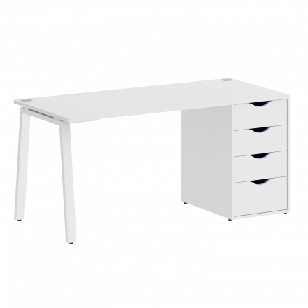 Home Office Стол письменный VR.SP-3-158.4.A Белый бриллиант/Белый металл 1580*720*750