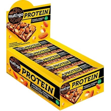 Шоколадный батончик Protein NUT&GO миндаль КА, 40г x18шт/уп KA, КВК455