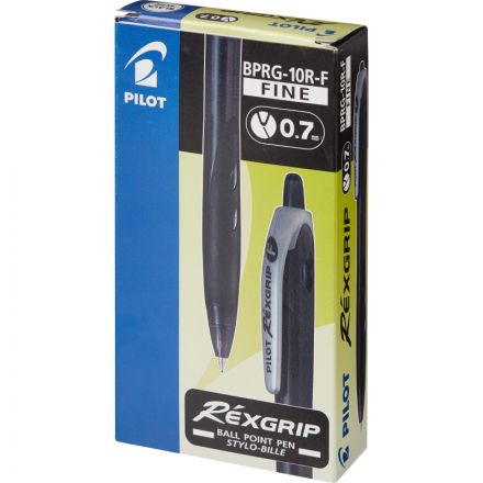 Ручка шариковая автоматическая Pilot BPRG-10R-F Rex Grip черная (толщина линии 0.32 мм)