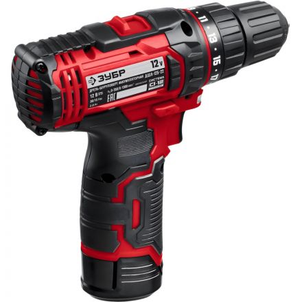 Дрель-шуруповерт аккум. ЗУБР Мастер 12В, 2х2.0Ач, 30Нм (ДШЛ-125-22) Дрель-шуруповерт аккум. ЗУБР Мастер 12В, 2х2.0Ач, 30Нм (ДШЛ-125-22)