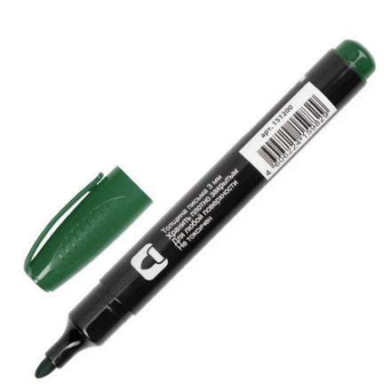 Маркер перманентный ОФИСМАГ, ЗЕЛЕНЫЙ, круглый наконечник, 3 мм, с клипом, 151200 Маркер перманентный ОФИСМАГ, ЗЕЛЕНЫЙ, круглый наконечник, 3 мм, с клипом, 151200
