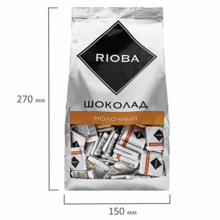 Шоколад порционный RIOBA Молочный 32%, 800 г, пакет, 366305 Шоколад порционный RIOBA Молочный 32%, 800 г, пакет, 366305