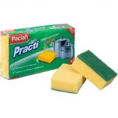 Губки для мытья посуды Paclan Practi Maxi поролоновые 95x65x35 мм 3 штуки в упаковке