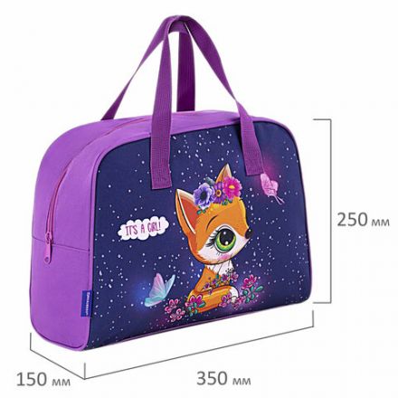 Сумка для занятий BRAUBERG с ручками, 35x25x15 см, "Little fox", 271591 Сумка для занятий BRAUBERG с ручками, 35x25x15 см, "Little fox", 271591