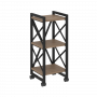 Loft Стеллаж на колесных опорах-3 полки VR.L-MST.K-3.4 Дуб аризона/Чёрный металл 400*400*968