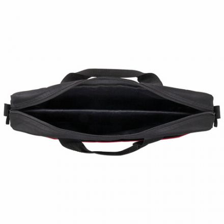 Сумка портфель HEIKKI MAXIMUM (ХЕЙКИ) с отделением для ноутбука 17,3", черная с красной вставкой, 34х44х6 см, 272591