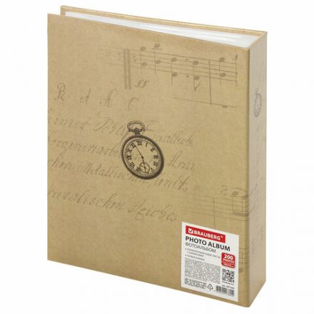 Фотоальбом BRAUBERG "Часы, крафт" на 200 фото 10х15 см, твердая обложка, термосварка, 391165 Фотоальбом BRAUBERG "Часы, крафт" на 200 фото 10х15 см, твердая обложка, термосварка, 391165