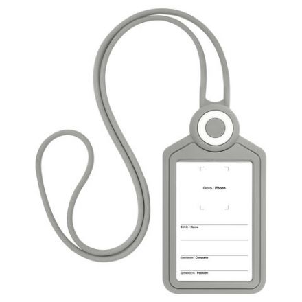 Бейдж вертикальный для пропуска и ID-карт, СИЛИКОНОВЫЙ, 85х54 мм, шнурок 42 см, серый, BRAUBERG, 238905 Бейдж вертикальный для пропуска и ID-карт, СИЛИКОНОВЫЙ, 85х54 мм, шнурок 42 см, серый, BRAUBERG, 238905