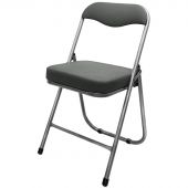 Стул складной каркас металлик , кожзам серый РС 04 кант Стул складной каркас металлик , кожзам серый РС 04 кант