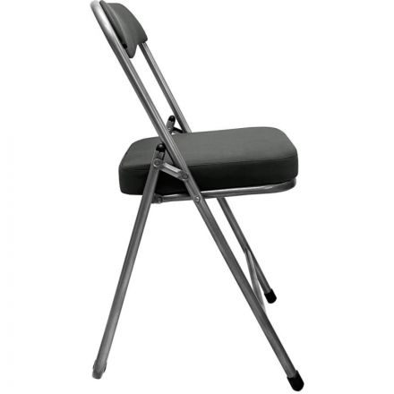 Стул складной каркас металлик , кожзам серый РС 04 кант