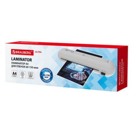 Ламинатор BRAUBERG ULTRA PM235W, БЕЛЫЙ, формат A4, толщина пленки 60-150 мкм, скорость 30 см/мин, 532184 Ламинатор BRAUBERG ULTRA PM235W, БЕЛЫЙ, формат A4, толщина пленки 60-150 мкм, скорость 30 см/мин, 532184
