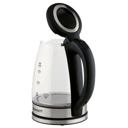 Чайник SCARLETT SC-EK27G88, 1,8 л, 1800 Вт, закрытый нагревательный элемент, стекло, черный Чайник SCARLETT SC-EK27G88, 1,8 л, 1800 Вт, закрытый нагревательный элемент, стекло, черный