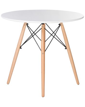 Стол обеденный DOBRIN CHELSEA`80, ножки светлый бук, столешница белая Стол обеденный DOBRIN CHELSEA`80, ножки светлый бук, столешница белая