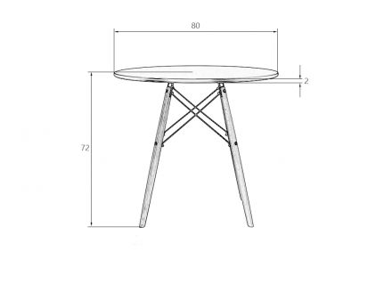 Стол обеденный DOBRIN CHELSEA`80, ножки светлый бук, столешница белая Стол обеденный DOBRIN CHELSEA`80, ножки светлый бук, столешница белая