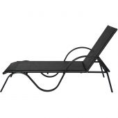 Лежак BELK_ Барселона ротанг каркас черный, искусственный ротанг коричневый