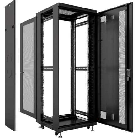 Шкаф напольный 19, 42U Cabeus ND-SC-42U60/120-BK 600x1200mm передн и задн