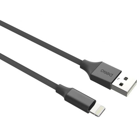 Кабель PERO DC02 USB-A to LIGHTNING, 2.4A, 1.2m, Black
