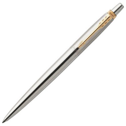Ручка шариковая PARKER "Jotter Core Stainless Steel GT", корпус серебро, позолота, синяя, 1953182 Ручка шариковая PARKER "Jotter Core Stainless Steel GT", корпус серебро, позолота, синяя, 1953182