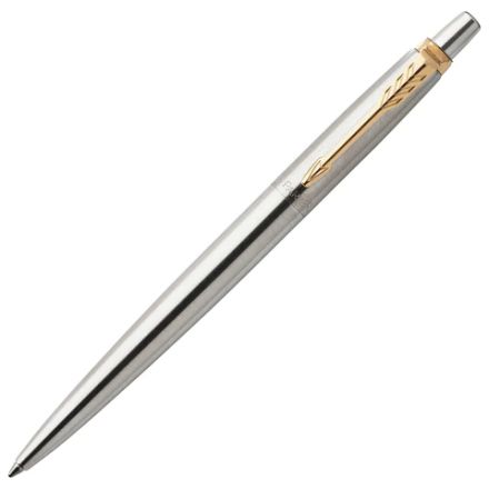 Ручка шариковая PARKER "Jotter Core Stainless Steel GT", корпус серебро, позолота, синяя, 1953182 Ручка шариковая PARKER "Jotter Core Stainless Steel GT", корпус серебро, позолота, синяя, 1953182