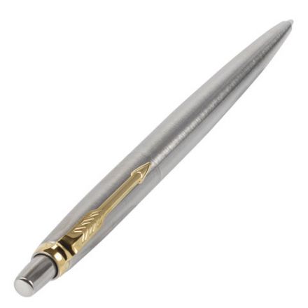 Ручка шариковая PARKER "Jotter Core Stainless Steel GT", корпус серебро, позолота, синяя, 1953182 Ручка шариковая PARKER "Jotter Core Stainless Steel GT", корпус серебро, позолота, синяя, 1953182
