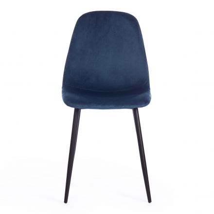 Стул Бриз/Breeze (мод.4724) велюр/металл, 44х53х87см, синий (HLR 63)/черный