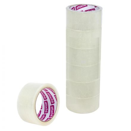 Клейкая лента упаковочная ATTACHE 48мм х 60м 45мкм прозрачная (6 шт/уп) Клейкая лента упаковочная ATTACHE 48мм х 60м 45мкм прозрачная (6 шт/уп)