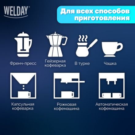 Кофе в зернах WELDAY (ВЭЛДЭЙ) "ESPRESSO Premium" 1 кг, 623438, УТ000015165