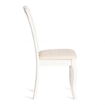 Стул - Афродита/ Aphrodite дерево гевея, 46х54х99см, Ivory white, ткань кремовая с рисунком (А04) Стул - Афродита/ Aphrodite дерево гевея, 46х54х99см, Ivory white, ткань кремовая с рисунком (А04)