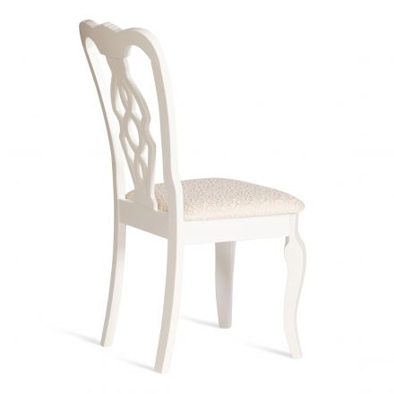 Стул - Афродита/ Aphrodite дерево гевея, 46х54х99см, Ivory white, ткань кремовая с рисунком (А04) Стул - Афродита/ Aphrodite дерево гевея, 46х54х99см, Ivory white, ткань кремовая с рисунком (А04)