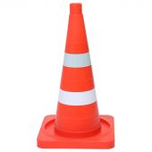 Конус сигнальный 1 белая полоса 1 с/о полос,квадрат основан 510 мм КС-2.6 Конус сигнальный 1 белая полоса 1 с/о полос,квадрат основан 510 мм КС-2.6