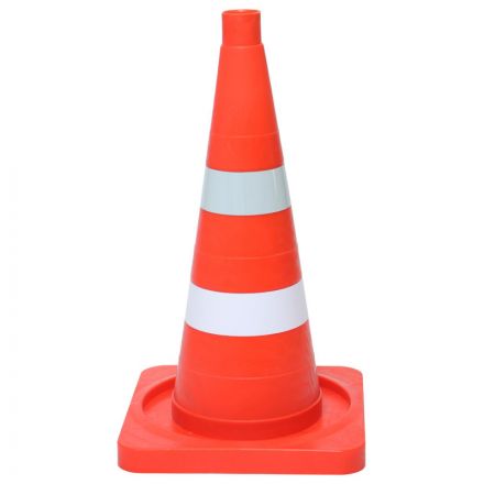 Конус сигнальный 1 белая полоса 1 с/о полос,квадрат основан 510 мм КС-2.6 Конус сигнальный 1 белая полоса 1 с/о полос,квадрат основан 510 мм КС-2.6