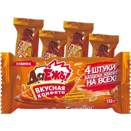 Конфеты ДаЁжъ мини с карамелью, арахисом и криспи, мультипак, 132г