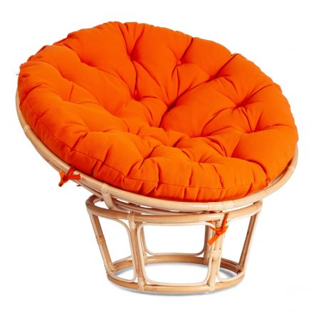 Кресло Папасан Эко/Papasan Eco P115-1SP STD /c подушкой, ремешками/ диаметр подушки 122см, 115х101х92см, натуральный, ткань оранжевый, с 23 Кресло Папасан Эко/Papasan Eco P115-1SP STD /c подушкой, ремешками/ диаметр подушки 122см, 115х101х92см, натуральный, ткань оранжевый, с 23
