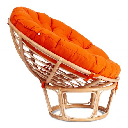 Кресло Папасан Эко/Papasan Eco P115-1SP STD /c подушкой, ремешками/ диаметр подушки 122см, 115х101х92см, натуральный, ткань оранжевый, с 23 Кресло Папасан Эко/Papasan Eco P115-1SP STD /c подушкой, ремешками/ диаметр подушки 122см, 115х101х92см, натуральный, ткань оранжевый, с 23